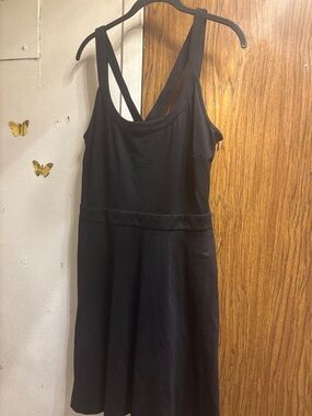 Banana Republic Black Sleeveless Mini Dress with Cross Straps